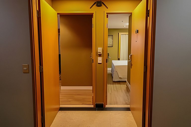 1707 Flat com duas suites com serviço de Hotel no Itaim Bibi