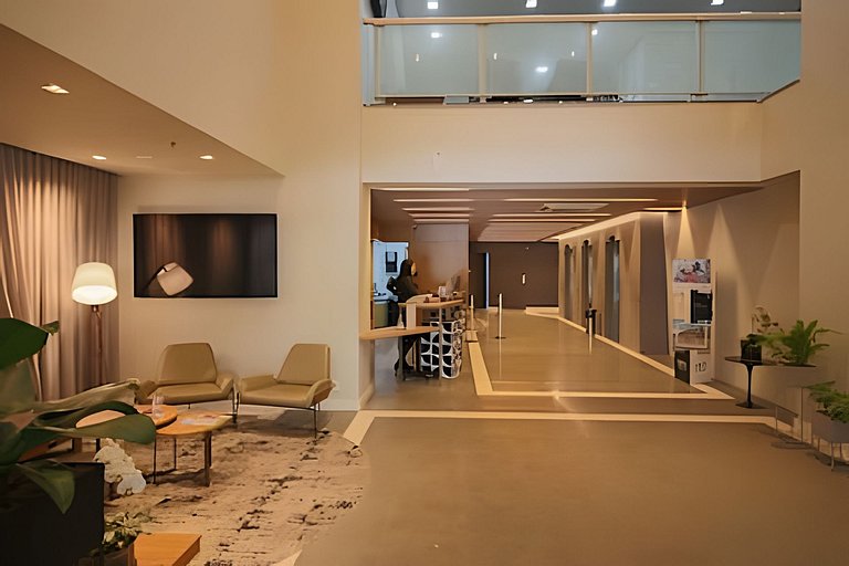 1707 Flat com duas suites com serviço de Hotel no Itaim Bibi