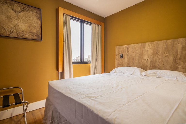1707 Flat com duas suites com serviço de Hotel no Itaim Bibi